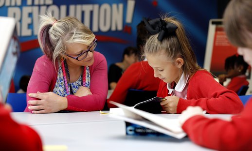 Training - teacher in red