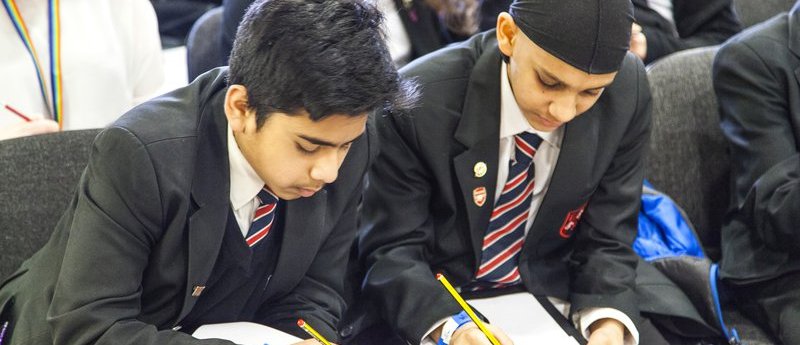 Boys writing