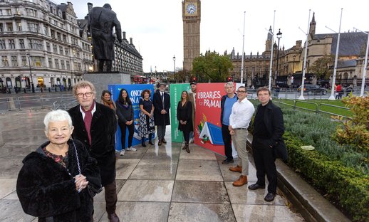 Libraries for Primaries launch in London November 2023 Giant books