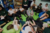 Reading at school bean bags