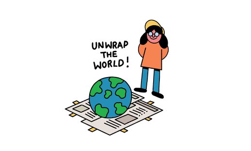 Unwrap the world Newswise image of girl and newswise globe