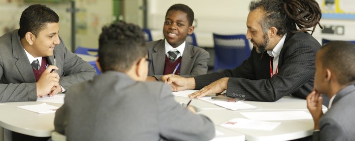 secondary boys and teacher