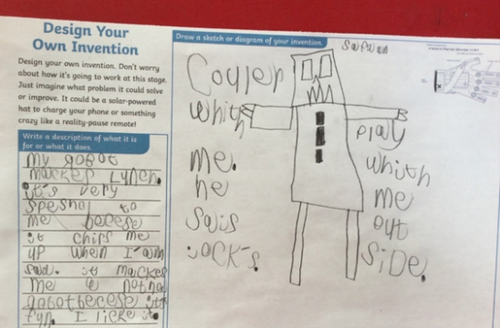 An example of how the children used their writing skills during the programme.