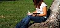 Girl writing diary