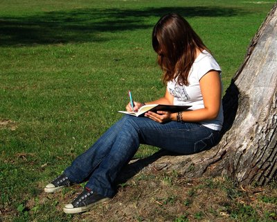 Girl writing diary