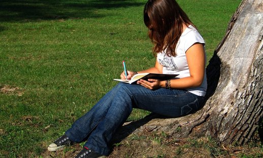 Girl writing diary