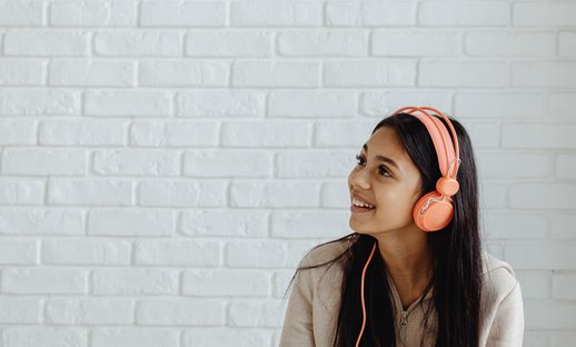 Teenager with headphones