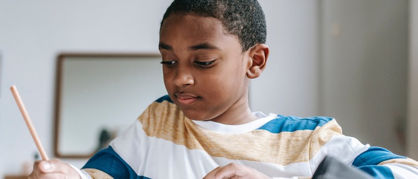 child writing